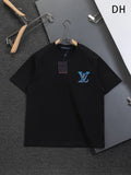 Blue Satin Embroidered T-Shirt