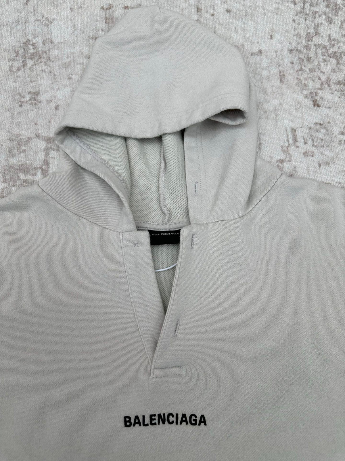 Embroidered Hoodie with Falling Shoulders