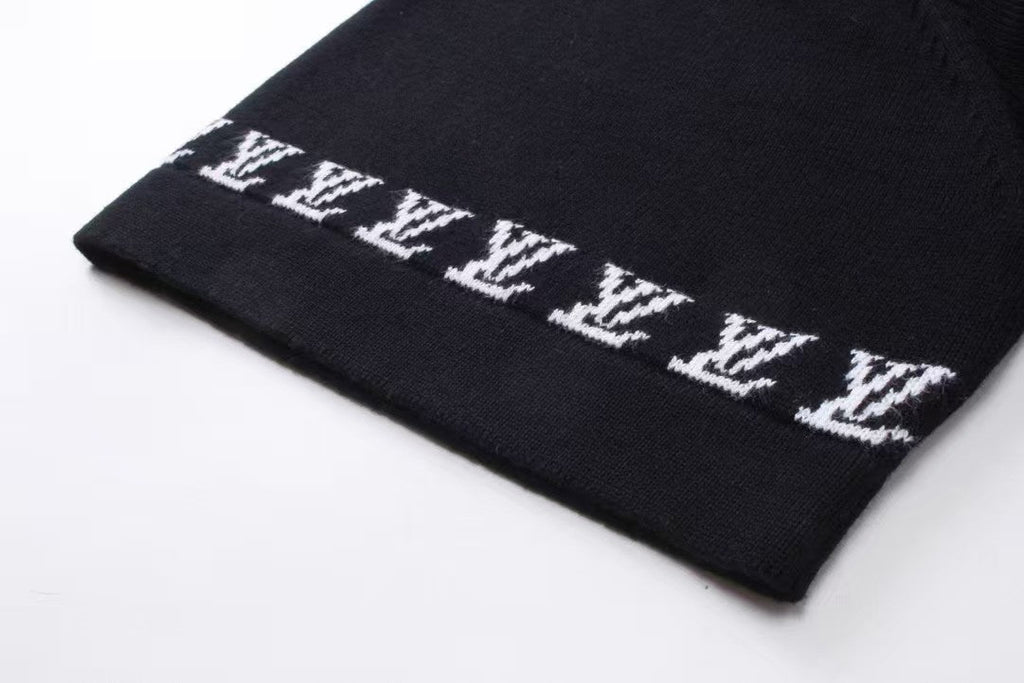 Jacquard knitted cotton short sleeved T-shirt