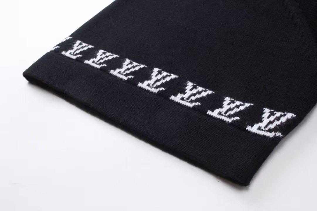 Jacquard knitted cotton short sleeved T-shirt