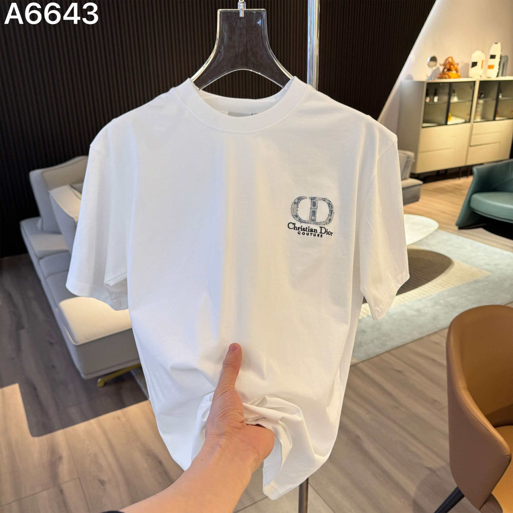 26ss new embroidery craft logo letter short sleeved shirt