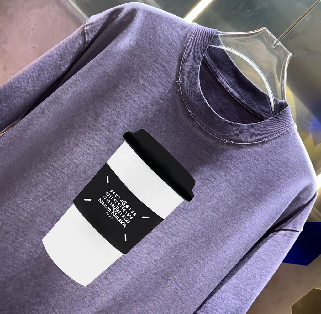 Wash and grind 320g round neck short sleeved T-shirt