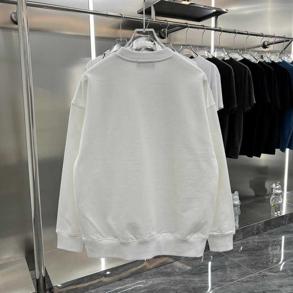 Spring and Autumn New Collection Chest Large Logo Blue Letter Printed Round Neck Hoodie