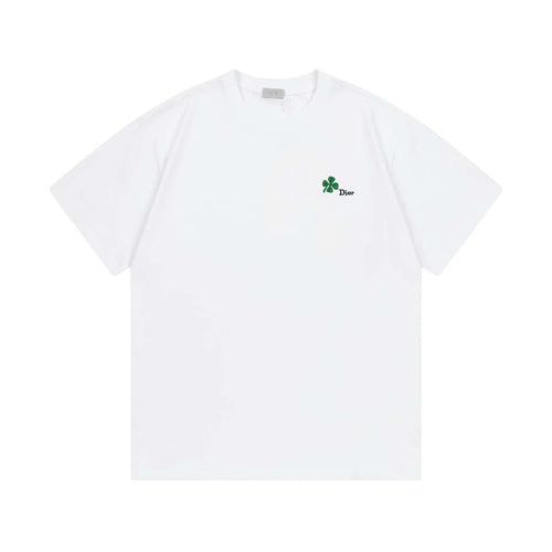 2026 new high-density embroidered green clover logo unisex short sleeved t-shirt
