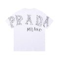 Logo hand drawn letter short sleeved shirt