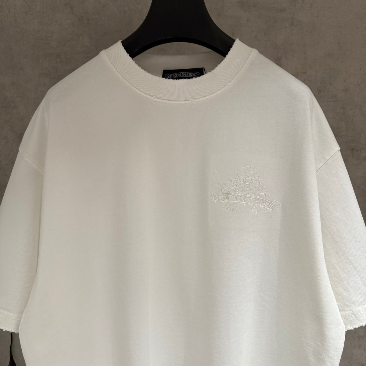 Embroidered T-shirt with front and back panels