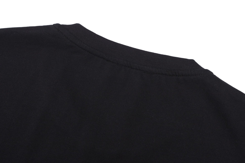 Embroidered cotton plain knit short sleeved T-shirt
