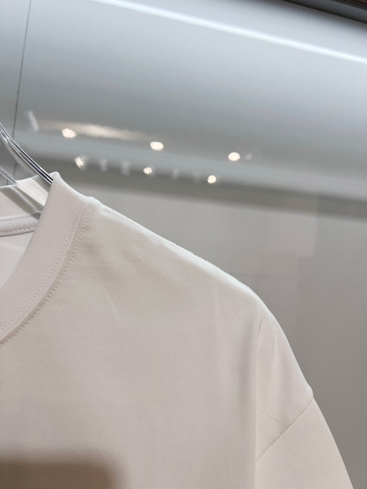 New Nine Grid Embroidered Short Sleeve