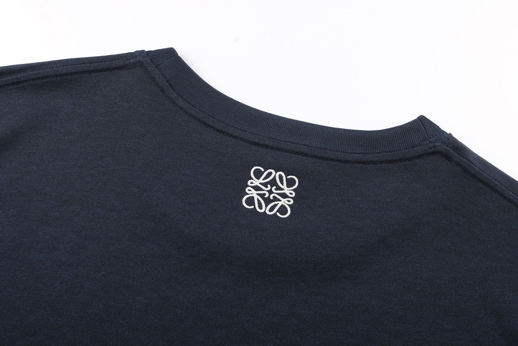 Cotton blend letter printed short sleeved T-shirt