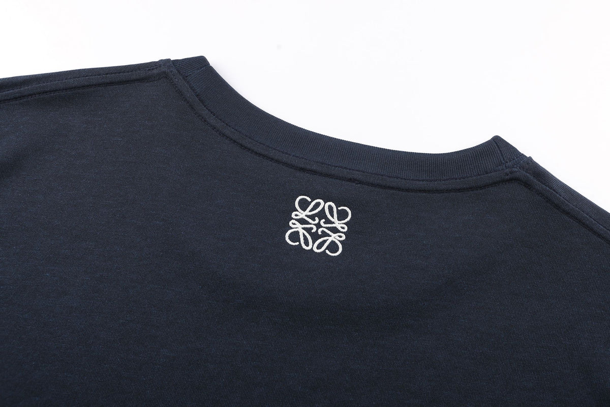 Cotton blend letter printed short sleeved T-shirt