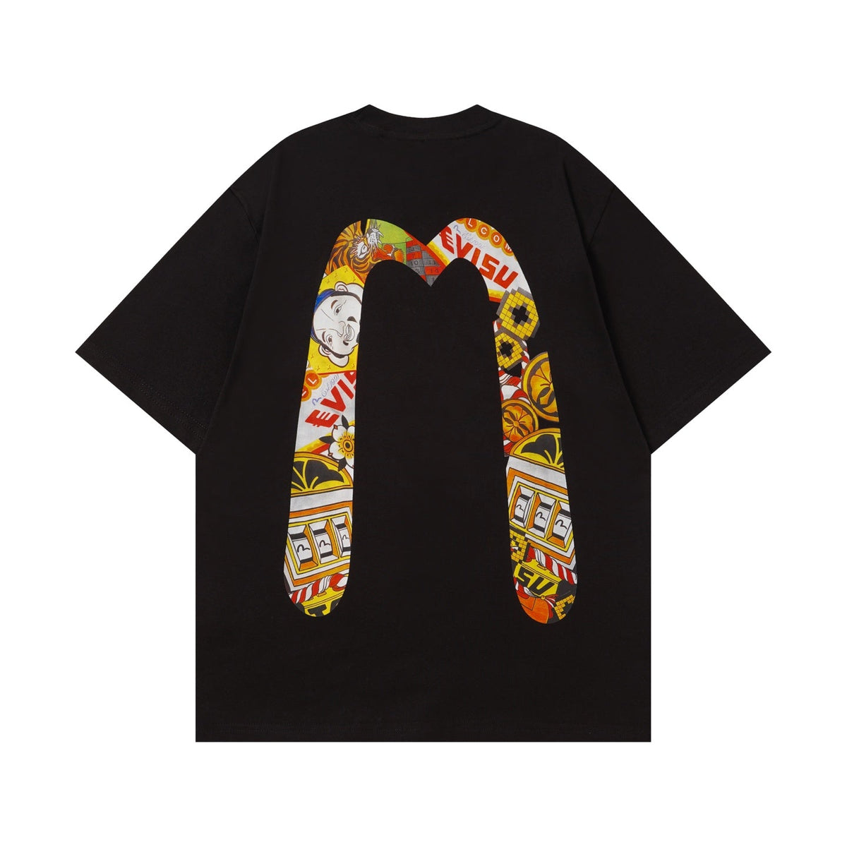 Large M printed casual loose round neck short sleeved T-shirt