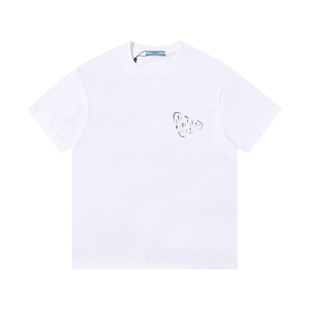 Logo hand drawn letter short sleeved shirt