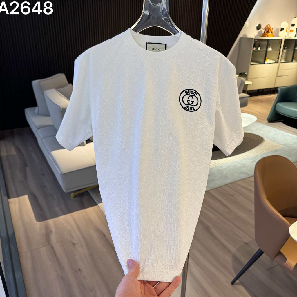 6ss New Embroidery Jacquard Craft Logo Letter Short Sleeve