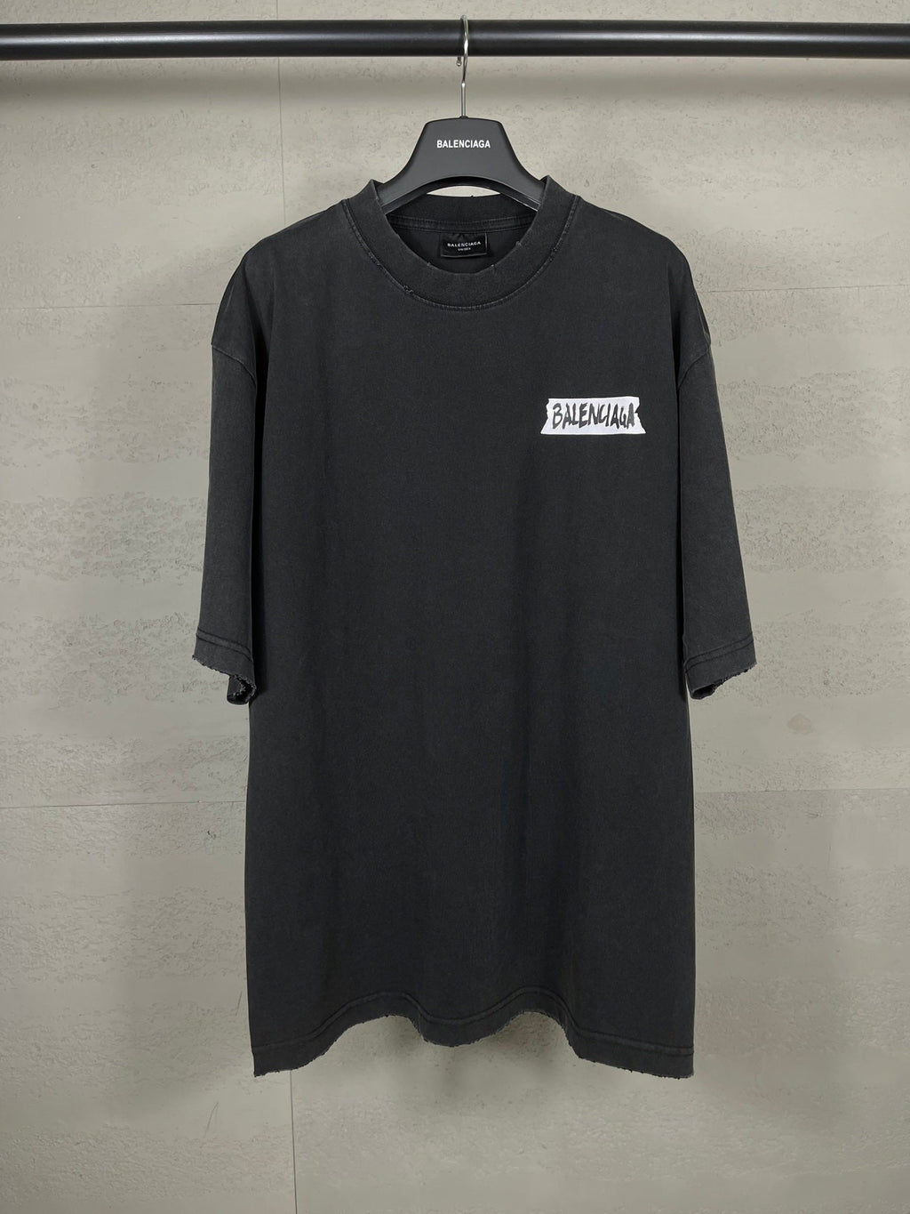 Washed and worn short sleeved T-shirt