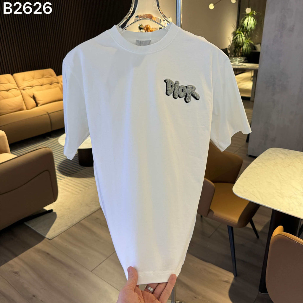 26ss new embroidery craft logo letter short sleeved shirt