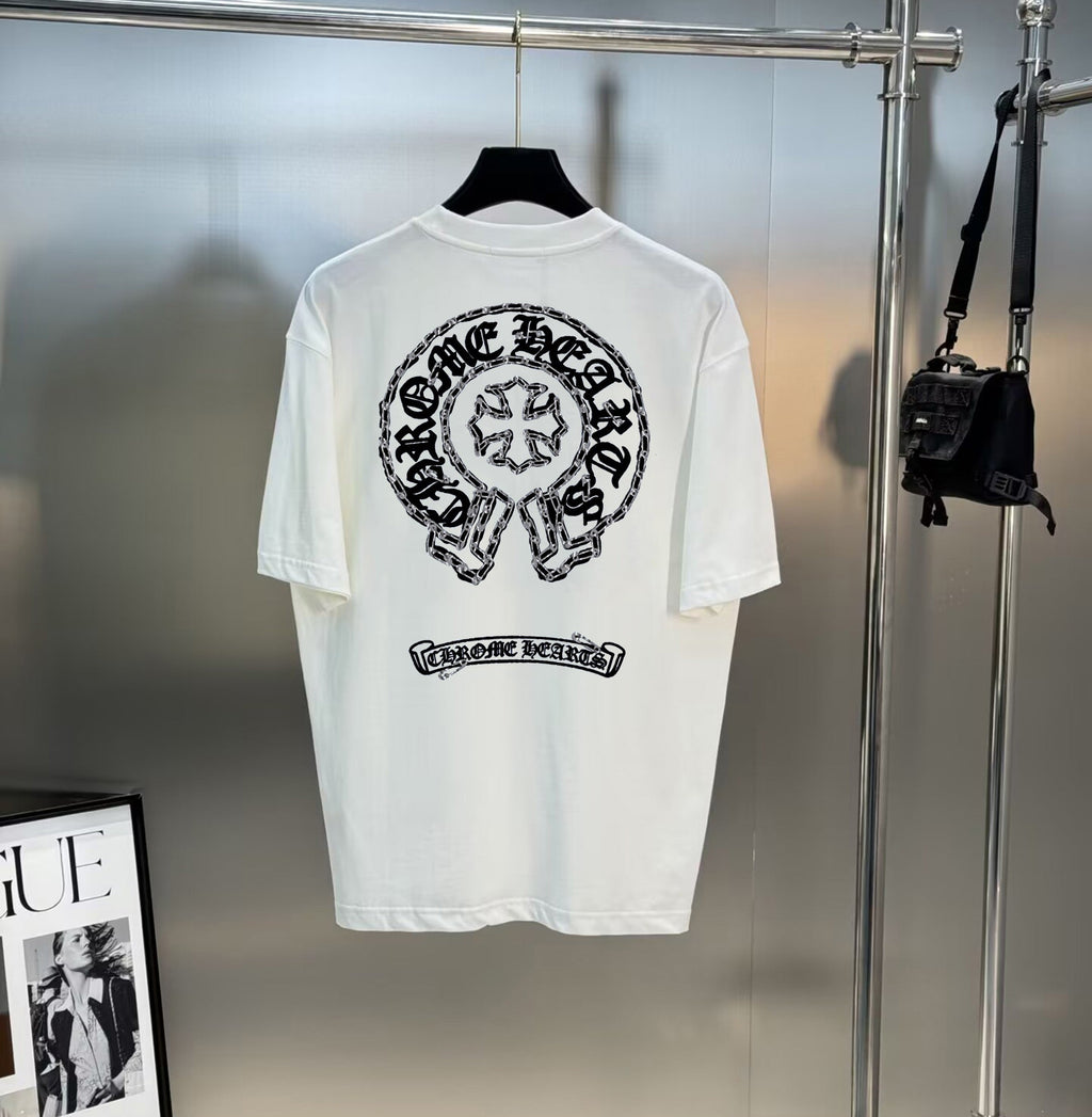 Summer New Classic Sanskrit Horseshoe Printed T-shirt