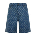 Full printed logo denim shorts