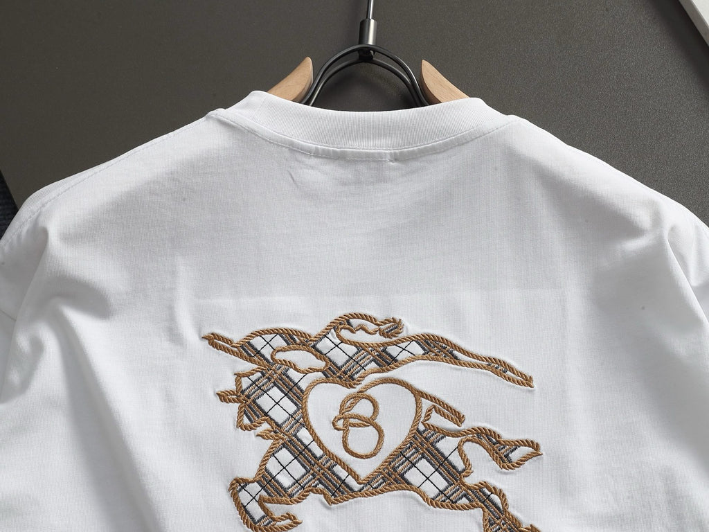 Classic Embroidered Round Neck T-shirt with Back