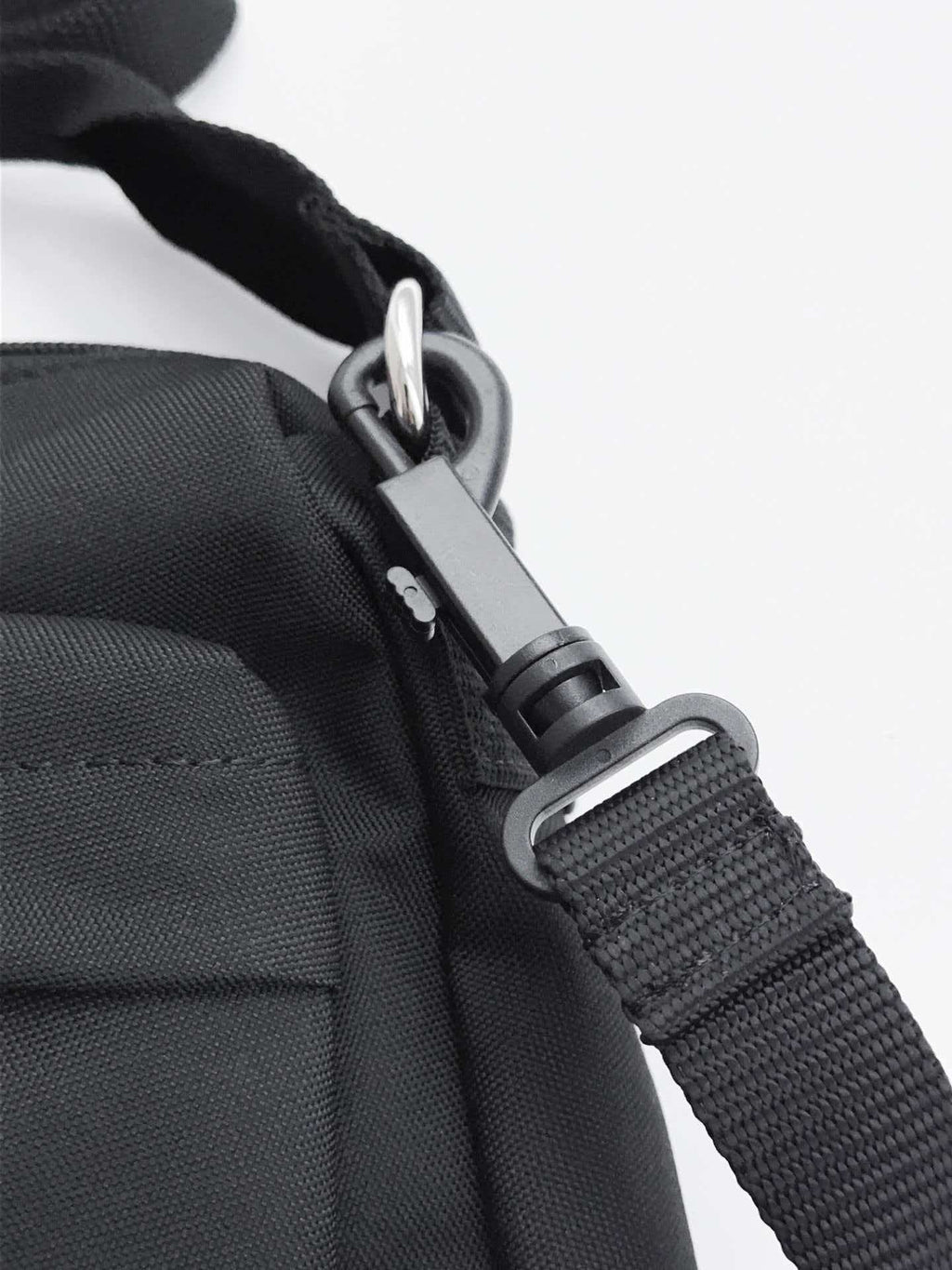 Black recycled nylon shoulder bag armpit bag