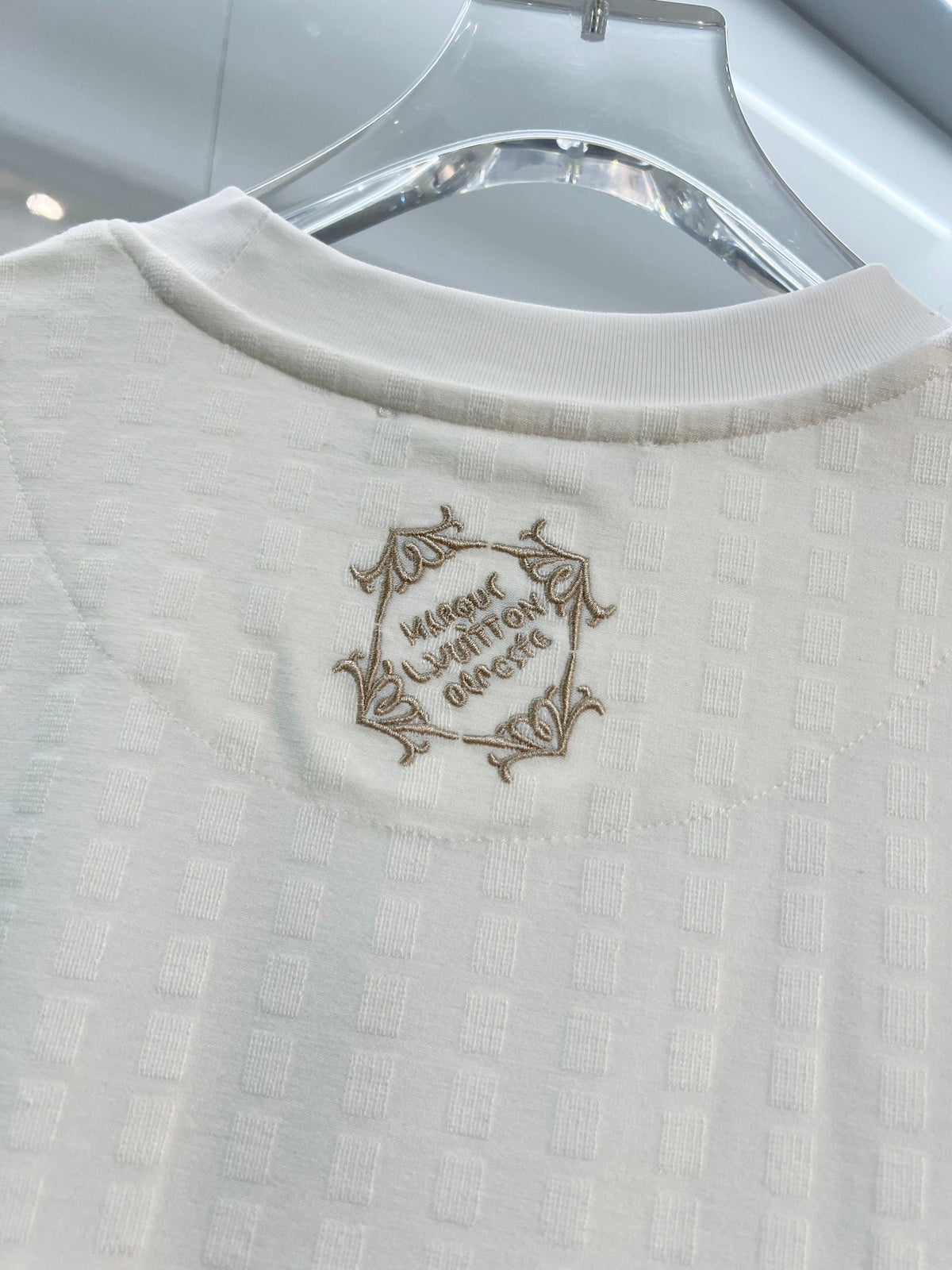 High density gold embroidered T-shirt