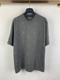 Small letter embroidered woolen short sleeved shirt