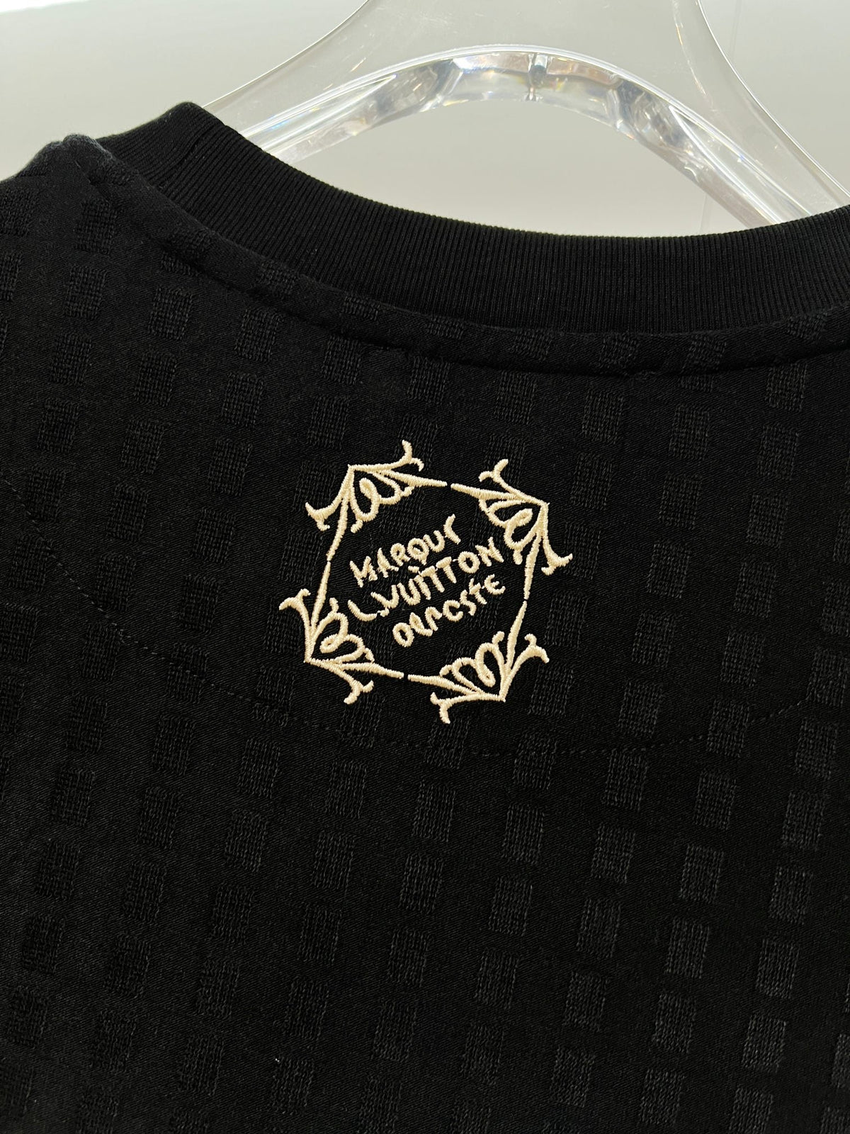 High density gold embroidered T-shirt