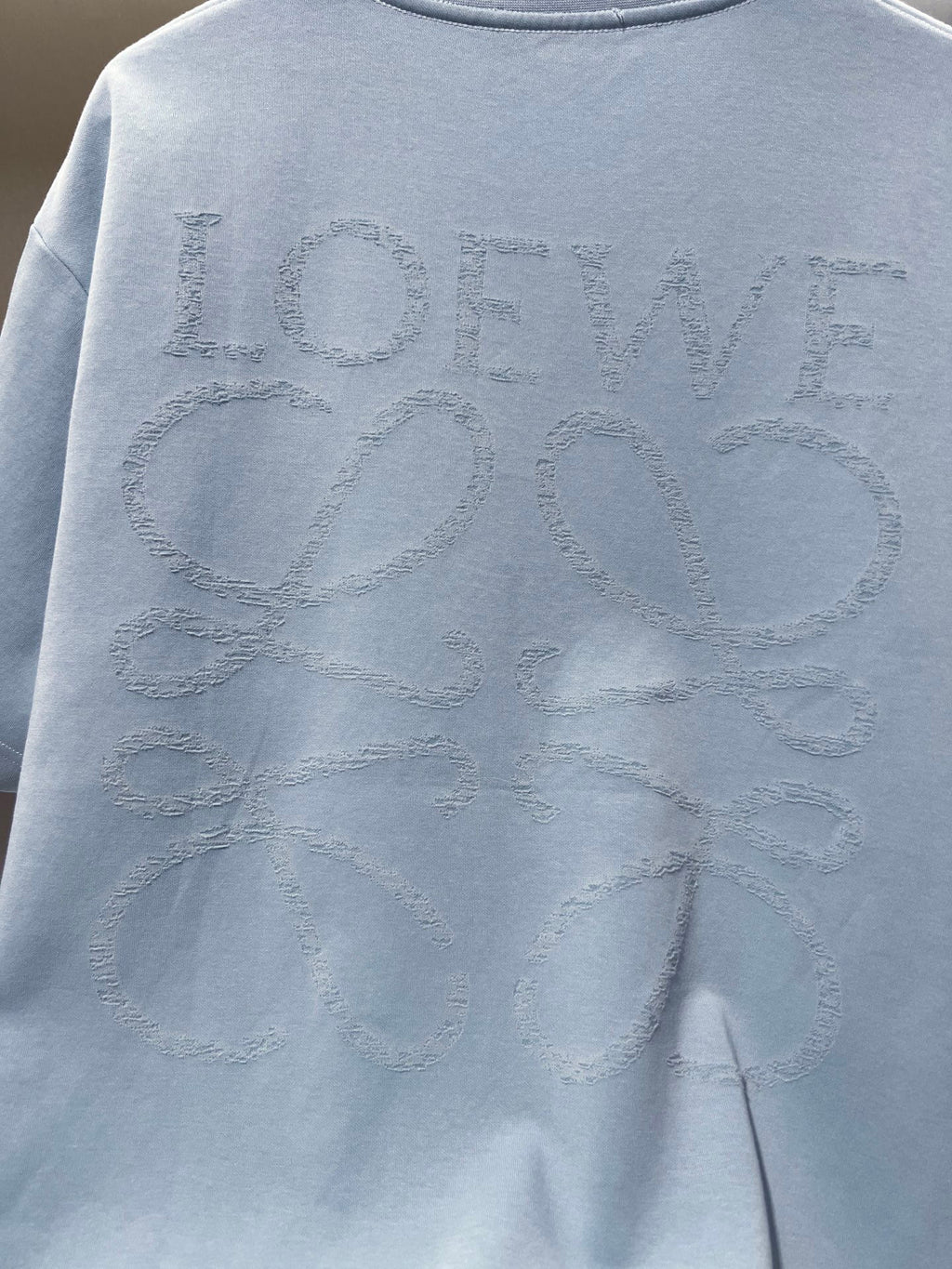 Sky Blue Minimal Label Knit T Shirt