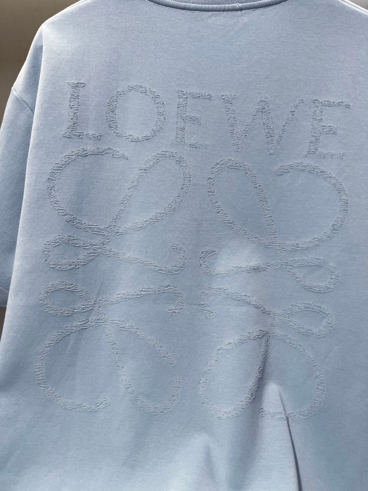 Sky Blue Minimal Label Knit T Shirt