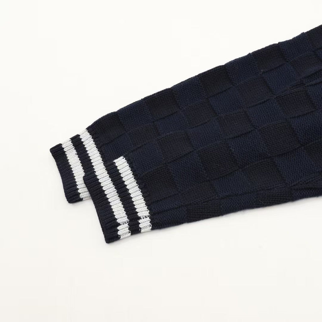 Small checkerboard sweater cardigan