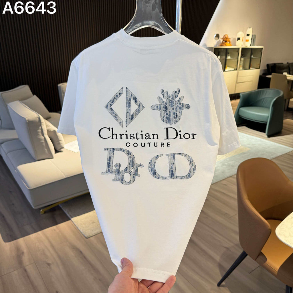 26ss new embroidery craft logo letter short sleeved shirt