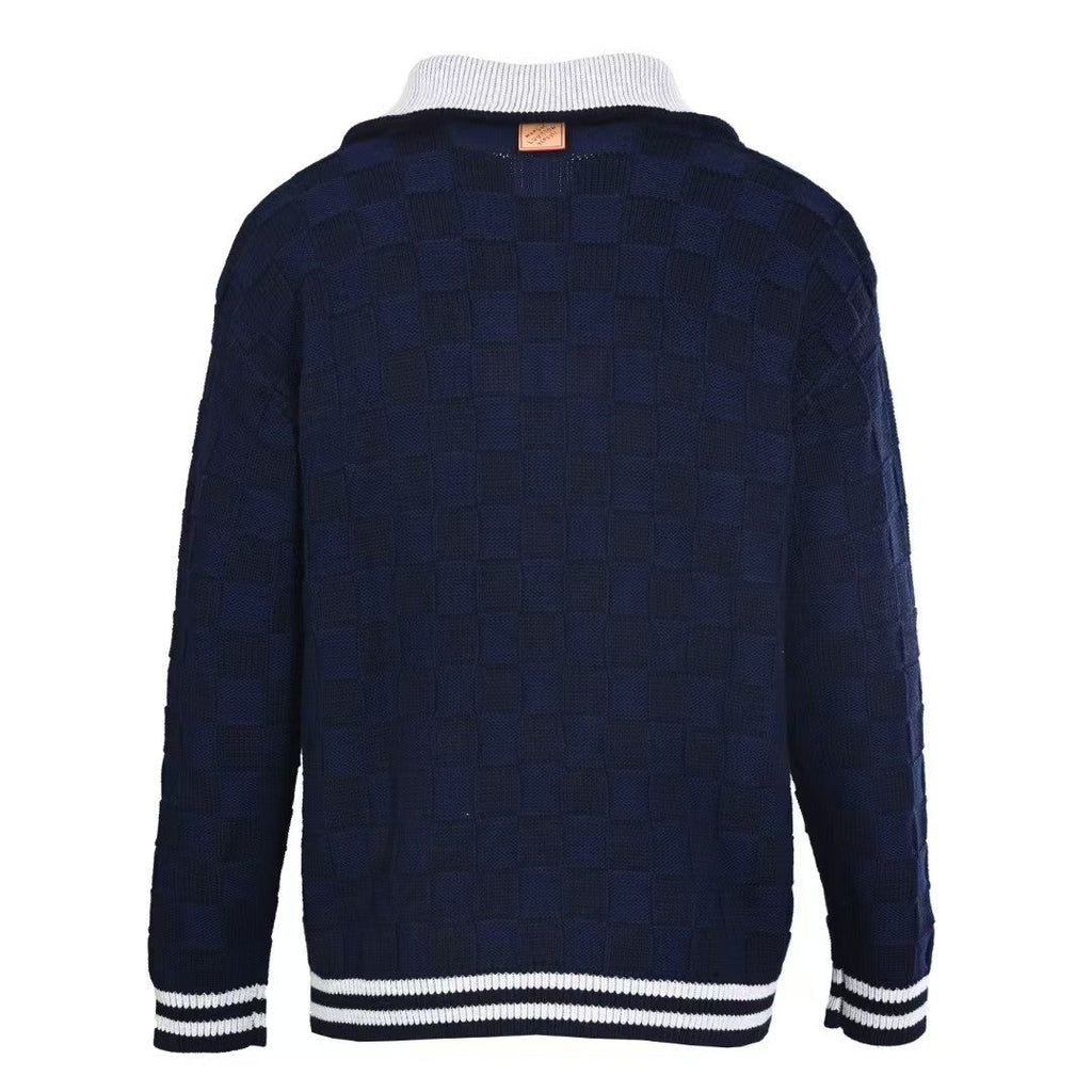 Small checkerboard sweater cardigan