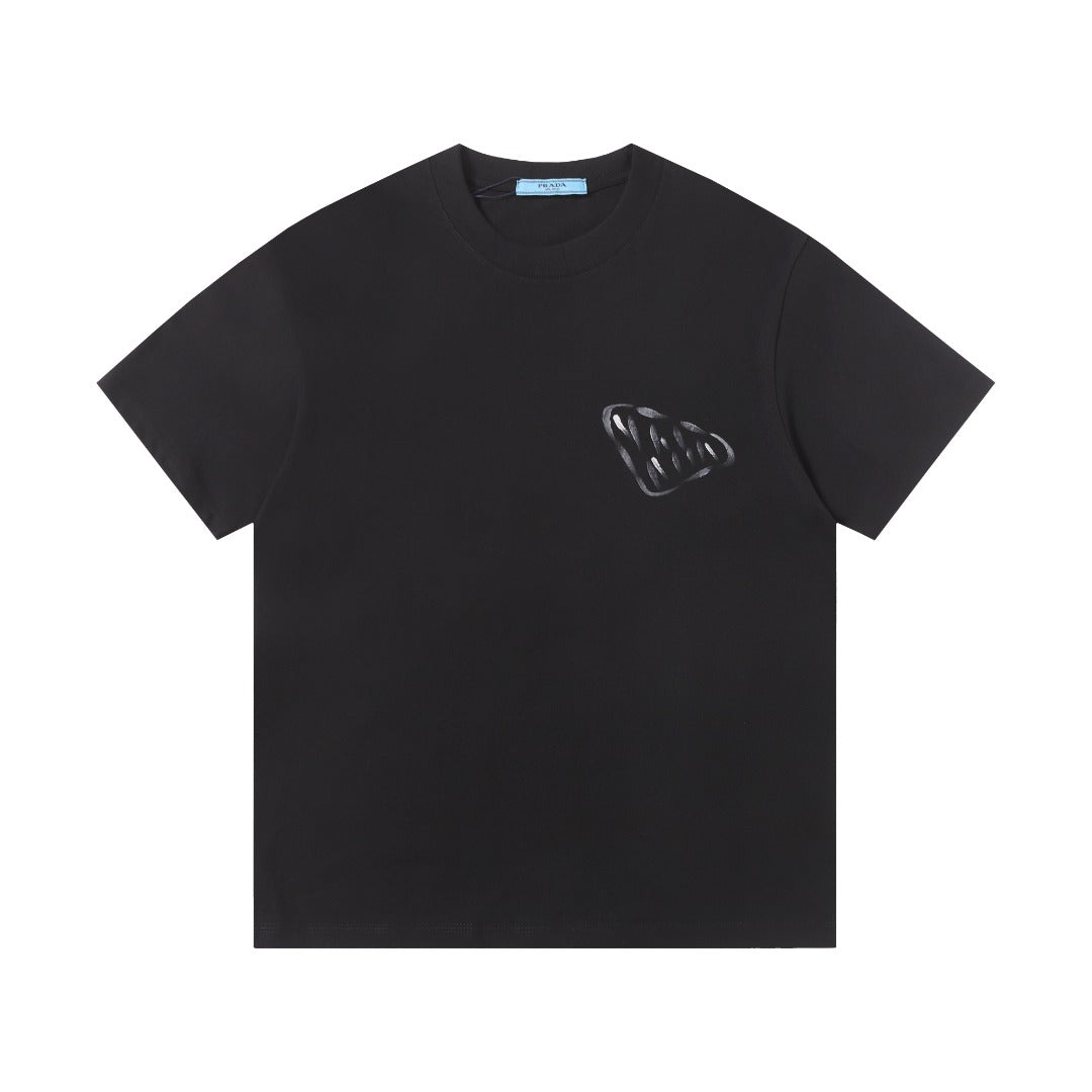 Logo hand drawn letter short sleeved shirt
