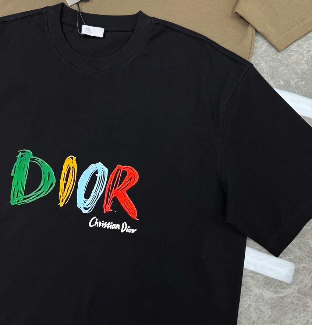 Brand letter graphic painted hot stamping printed T-shirt