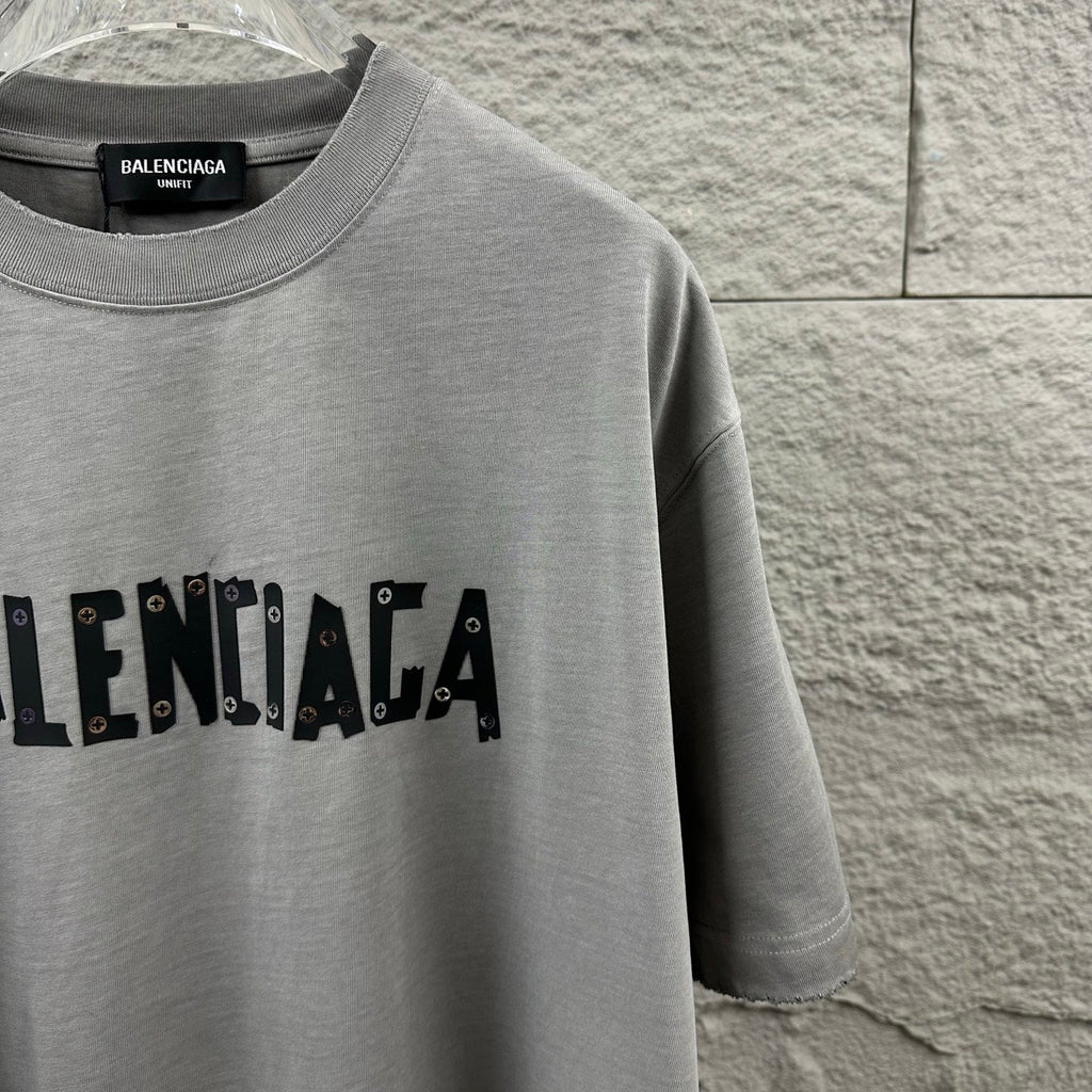 Hot stamping+hot drilling process pure cotton fabric short sleeved T-shirt for both men and women