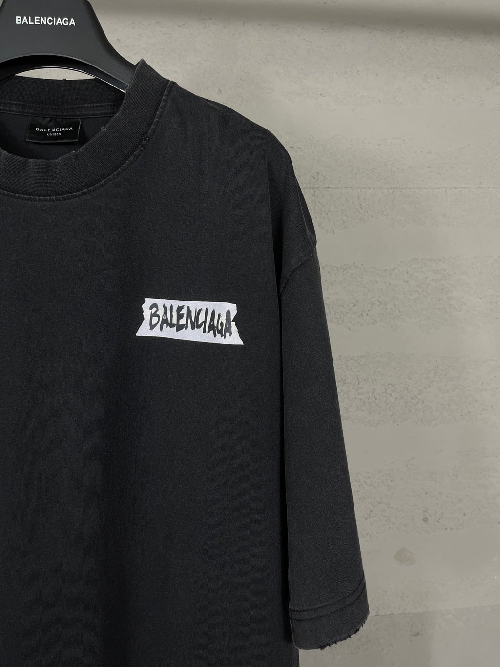 Washed and worn short sleeved T-shirt