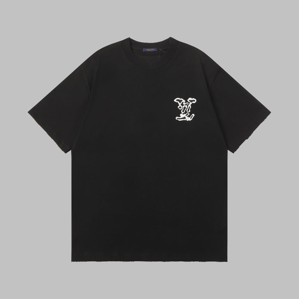 Cotton embroidered short sleeved T-shirt