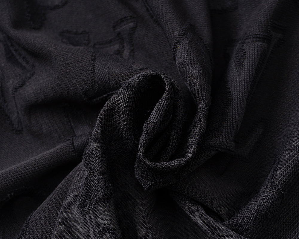 Knitted jacquard fabric lapel T-shirt