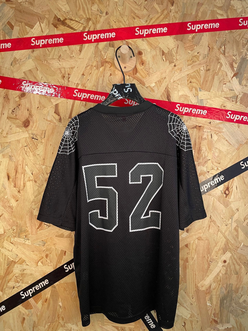 52 mesh letter embroidered V-neck football jersey casual sports short sleeved T-shirt