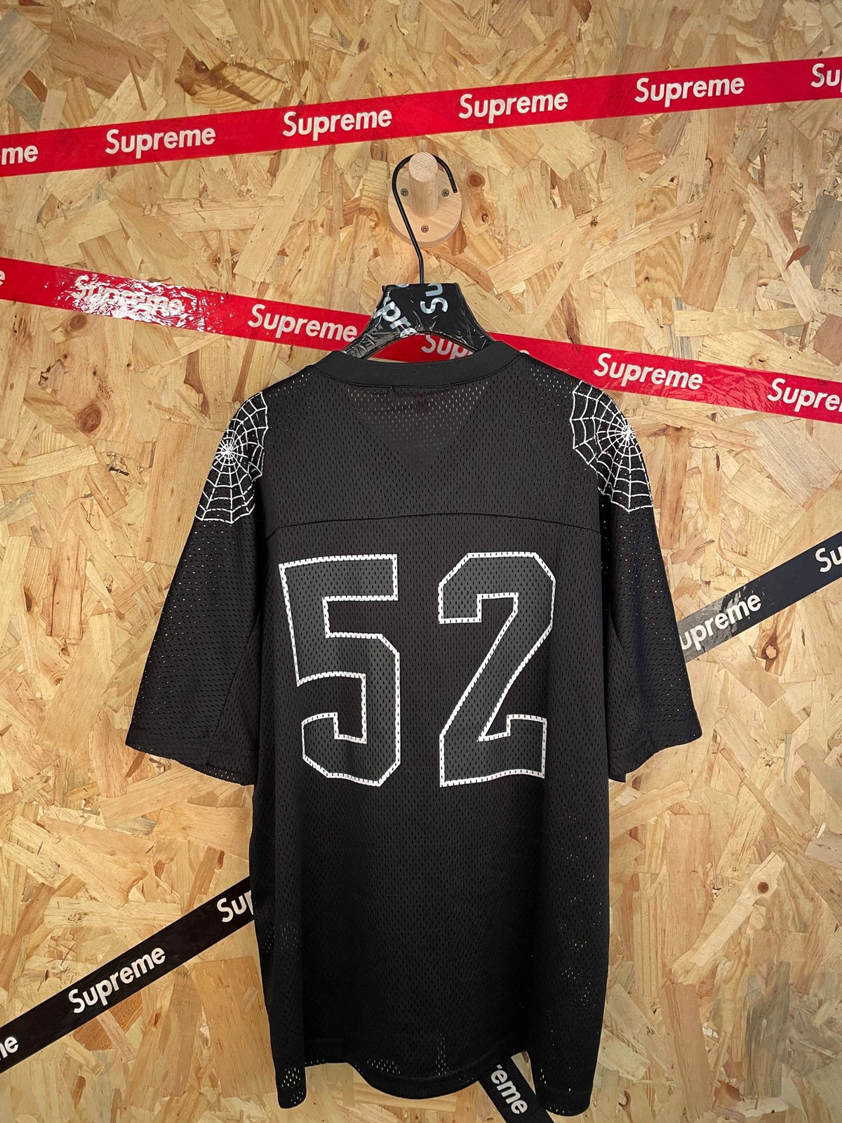 52 mesh letter embroidered V-neck football jersey casual sports short sleeved T-shirt