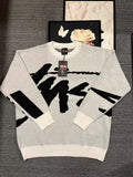 Alphabet Jacquard Knitted Round Neck Sweater