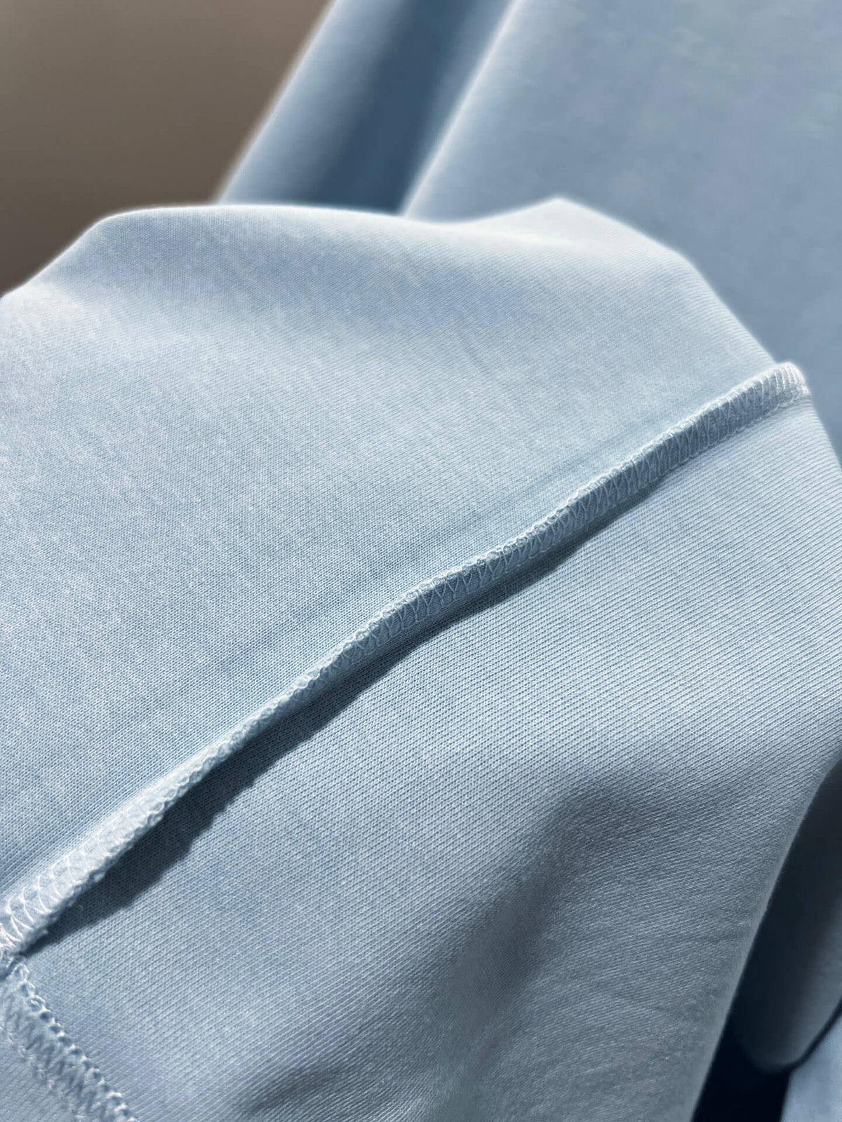 Sky Blue Minimal Label Knit T Shirt