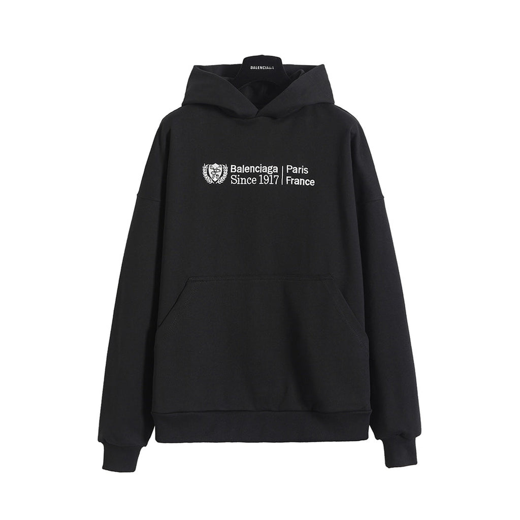 Scissors, wheat ear embroidery, hooded sweatshirt