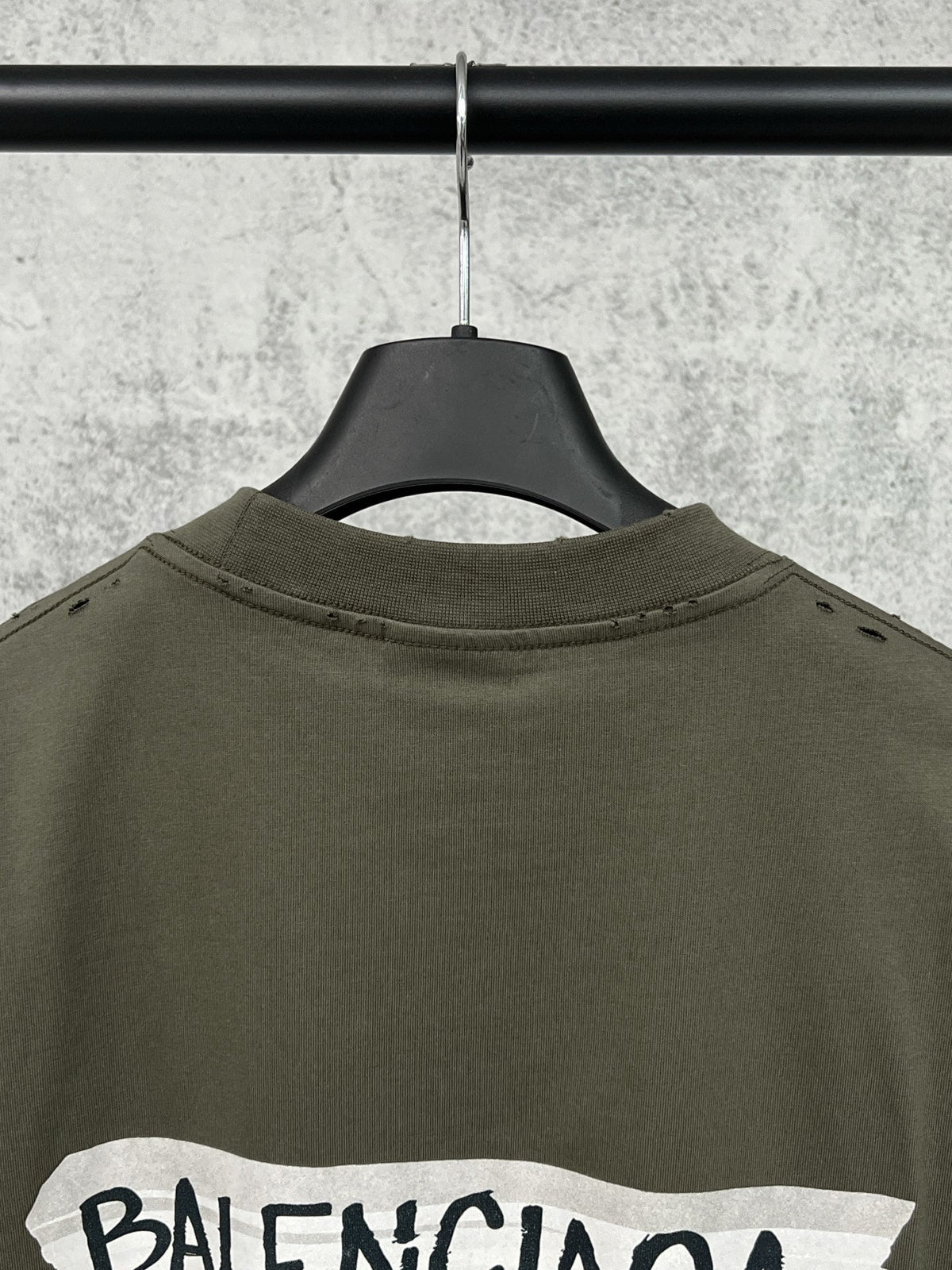 Washed and worn short sleeved T-shirt