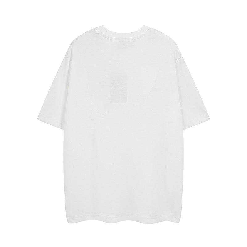 Classic red and green color scheme with horseneck buckle letter printed short sleeved T-shirt