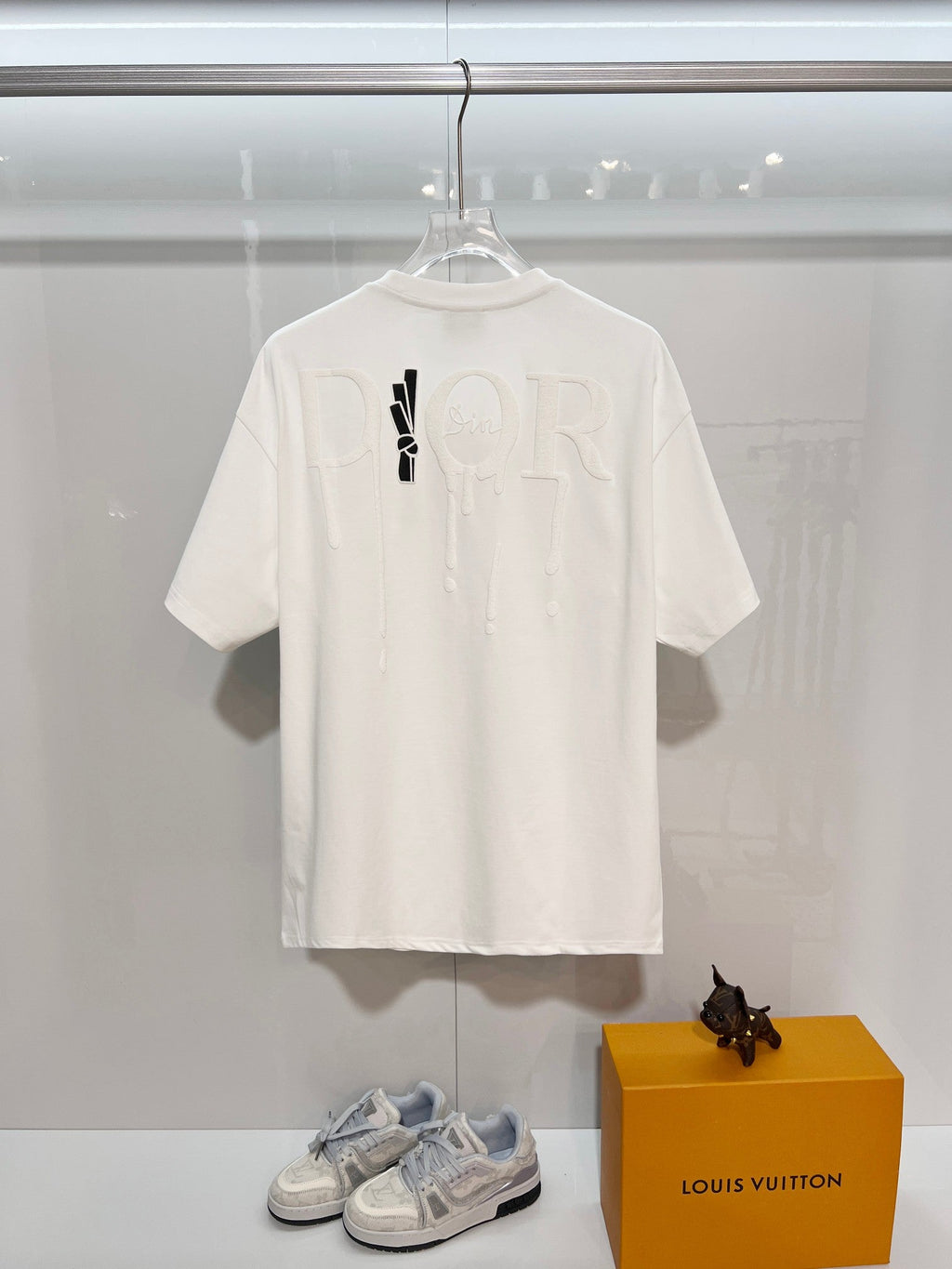 New snow velvet embroidered logo short sleeved shirt