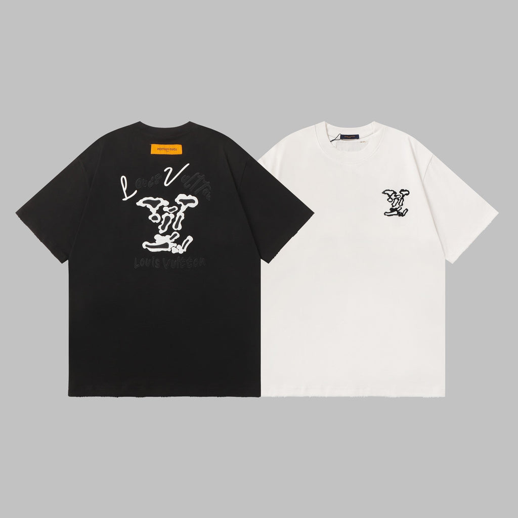 Cotton embroidered short sleeved T-shirt