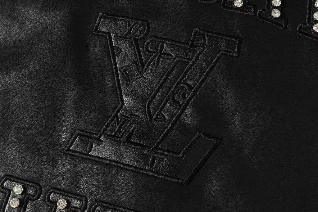 Full leather baseball jacket