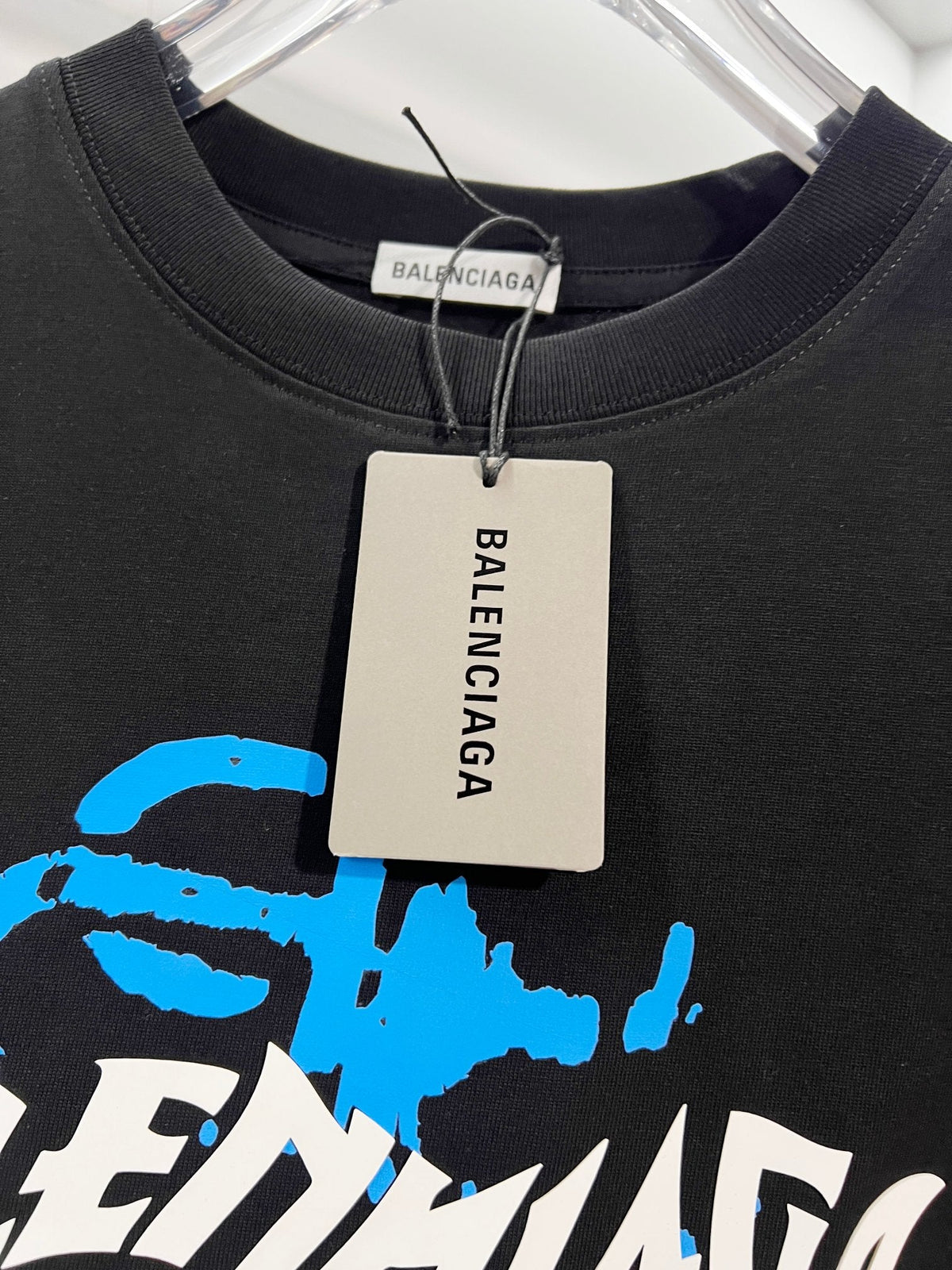 3D raised printed letter round neck T-shirt