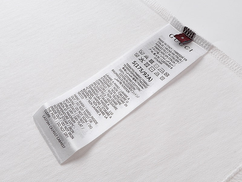Interlocking wheat ear reins, letter printed short sleeved T-shirt