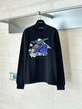 Jacquard knitted sweater with long sleeves